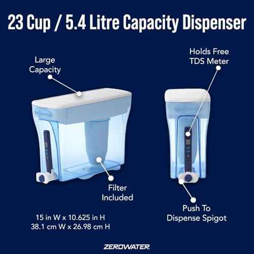 ZeroWater 23-Cup Water Filter Dispenser Removes PFOA/PFAS
