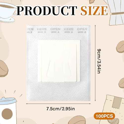 100 Pcs Portable Coffee Filter Paper Bag Hanging Ear Drip Coffee Bags