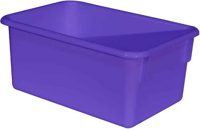Wood Designs Cubby Storage Bin, Heavy Duty Plastic Containers