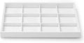 Oirlv Premium White Leather Stackable Jewelry Tray 12 Grid Jewelry Drawer