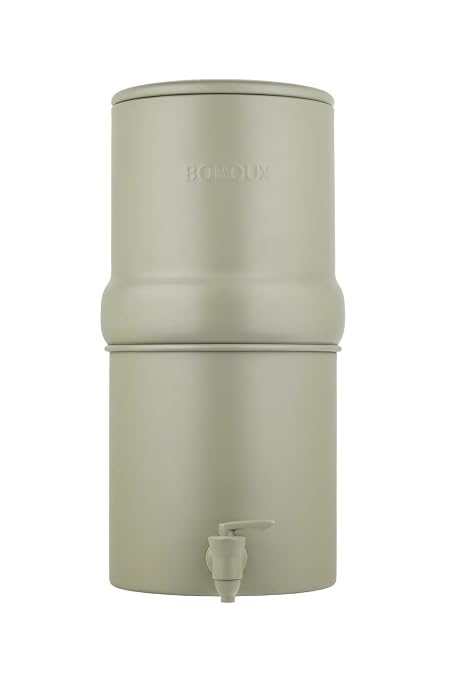 Boroux Compact Gravity-Fed Countertop Stainless Steel Water Filter System | 1.8 by Boroux
