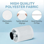 iPower Upgrade 4 Inch Air Carbon Filter Replacement Prefilter Sleeve Cover - Image 3