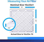 15x23x1 Air Filter (MERV 8) (4-Pack) King Dust & Allergy Control AC Furnace Filters, MADE IN USA, HVAC, Pleated, Electrostatic (Actual Size: 15 x 23 x .75)