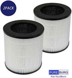 PUREBURG Replacement Filter Compatible with QUIETPURE KJFC15 Whisper Air Purifier, 2-Pack H13 HEPA Activated Carbon 3-Stage Filtration