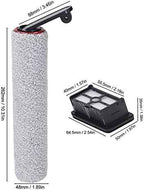 Replacement Brush Roller and Vacuum Filter Compatible with H12 PRO,Cordless Floor Washer Filter Cartridge Brush Roller Set,1 Filter Cartridge and 1 Brush Roller Cordless Wet Dry Vacuum Accessories