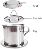 2 Set Vietnamese Coffee Filter Stainless Steel Coffee Pot Drip Infuse Cup Brewing Teapot No Need Paper Drip Coffee Pot Machine Filter Attractive processing