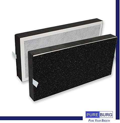 PUREBURG Replacement Filter Set Compatible with Hunter HP100 HT100 Air Purifier,2-Pack H13 HEPA + 4 x Activated Carbon Pre-Filters 4-Stage Filtration Air Clean VOCs