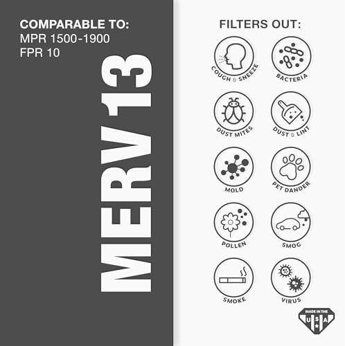 Aerostar 16.375 x 21.5 x 1 MERV 13 Air Filter, 4 Pack Set of HVAC Furnace - Image 8