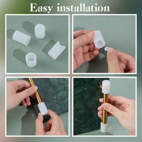 OLYCRAFT 12Pcs Clear Silicone Anti-Collision Corner Drawer Bumpers Cabinet Handle Protection Covers Corner Protector Round Silicone Cabinet Handle Guards for Shoe Vanity Drawer Kitchen - 0.7 inch