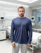 Unisex Chemo Port Shirts Long Sleeve Post Shoulder Surgery Recovery Shirts Tear Away Chemo Clothing