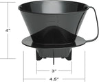 Fino Pour-Over Coffee Brewing Filter Cone, Number 4-Size, Brews 8 to 12-Cups - Image 3