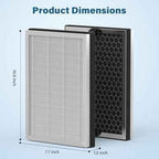 JF260 Replacement Filter Compatible with JF260 Air Purifier, 3-in-1 True HEPA H13 with Activated Carbon Filter, Part Number JF260-RF, 4 Pack