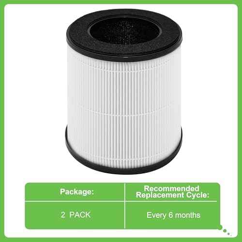 B-D02L/ M05 Replacement Filter, Compatible with MOOKA B-D02L/M05 & KOIOS B-D02L and VEWIOR B-D02U Air Purifier, 3-in 1 H13 True HEPA Filter, 2 Pack