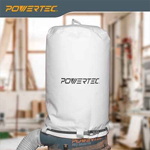 POWERTEC 70333 Dust Collector Bag, 21" x 31", 1 Micron Filter, For JET, Grizzly, Shop Fox, Wen, Harbor Freight, and POWERTEC DC-1512