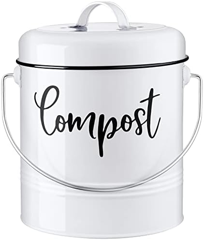 DAYYET Compost Bin Kitchen, 1.3 Gallon Farmhouse Kitchen Compost Bin