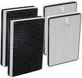 PUREBURG Replacement Filter Compatible with NUWAVE Oxypure 47401 47402 47404 Portable Air Purifier Part H5P3, 2-Pack(4 Filters) H13 HEPA 3-Stage Filtration Activated Carbon 2-in-1