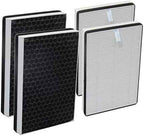 PUREBURG Replacement Filter Compatible with NUWAVE Oxypure 47401 47402 47404 Portable Air Purifier Part H5P3, 2-Pack(4 Filters) H13 HEPA 3-Stage Filtration Activated Carbon 2-in-1