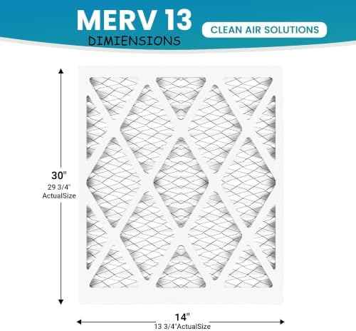 (6 Pack) 14x30x1 Furnace Air Filters, MPR 1900 & FPR 10, MERV 13 Pleated Air Filter (Actual Size: 13.75" x 29.75" x 0.75")