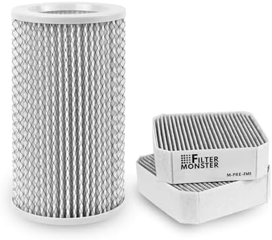 Filter-Monster – Replacement Filter with 2 Coconut Carbon Pre-Filters, Set of 3 – Compatible with Molekule PECO for Molekule Air Purifier - Field & Pure