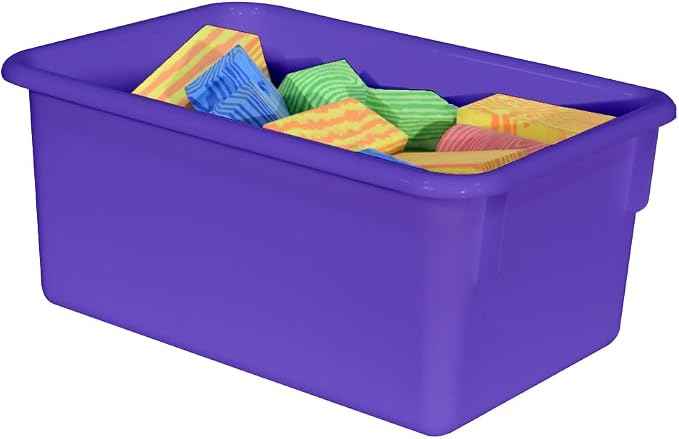 Wood Designs Cubby Storage Bin, Heavy Duty Plastic Containers
