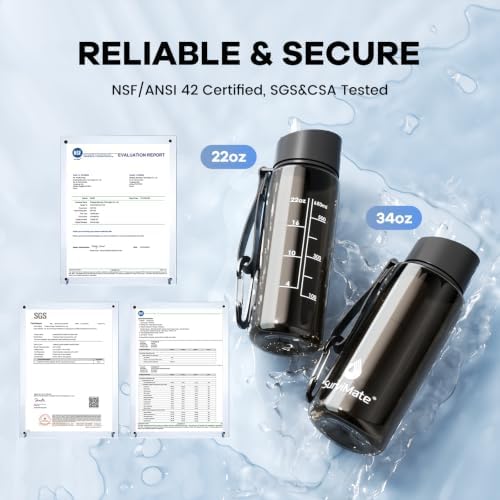 SurviMate 5-Stage 0.01μm Ultra-Filtration Filtered Water Bottle BPA-Free - Field & Pure