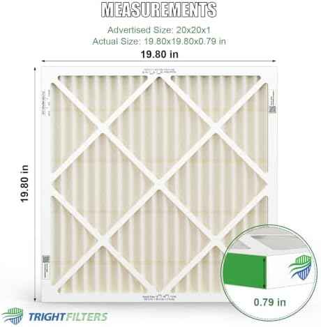 TRIGHTFILTERS 20x20x1 Air Filter 4 Pack, MERV 11 Dust & Pet Dander Defense