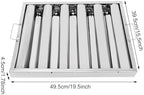 6Pcs 19.5W x 15.5H x 1.78TH Inch Commercial Hood Filters, 430 Stainless Steel 5 Grooves Hood Filters Restaurant Kitchen Exhaust Hoods for Grease Filter, Range Hood Baffle Filter - Field & Pure
