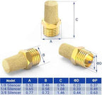 20-PACK 1/8" Male Thread Brass Pneumatic Exhaust Muffler Bronze Silencer Sintered