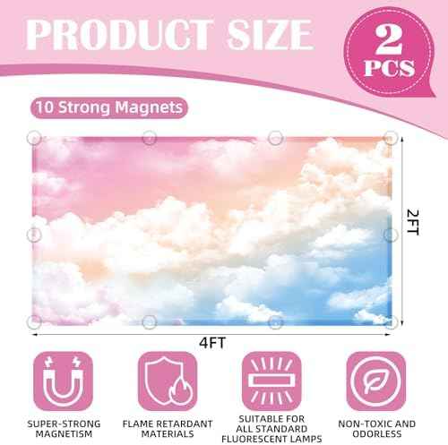 ANGSYLTH 2 Pcs Fluorescent Light Covers, 4x2 Feet Covers for Ceiling Lights