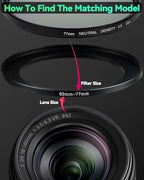 49-43mm Step-Down Ring Adapter, 49mm to 43mm Step Down Filter Ring for 49mm Lens Install 43mm ND CPL UV Camera Lens Filter(49mm-43mm) - Field & Pure