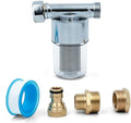 40 Micron Reusable Sediment Water Filter, Brass Inline Filter with 1/2" NPT & 3/4" GHT Fittings, for Garden Hose, Washer, Washing Machine, RV, Well Water & High Pressure Washer - Field & Pure