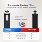 Purewell 1.5G Gravity Water Filter System, 3-Stage 0.01μm
