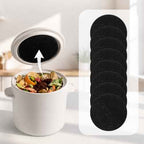 8 Pack Charcoal Filters for Compost Bucket 7.25 Inch, Activated Carbon Replacement Filter Round Compost Bin Filter for Countertop Bin, Odor Control Activated Charcoal Filters