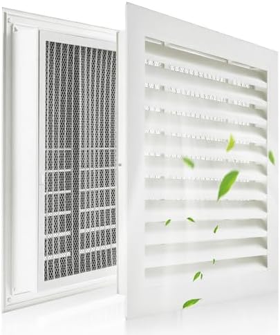 2-Pack 20"x20" Gable Vent - Premium Aluminum,Filter Screen for