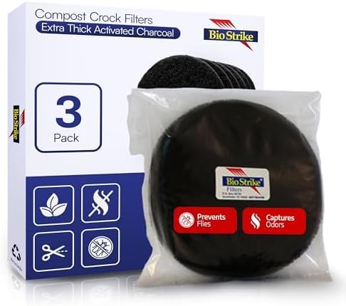 BioStrike Activated Carbon Filter Discs for Kitchen Compost Bin
