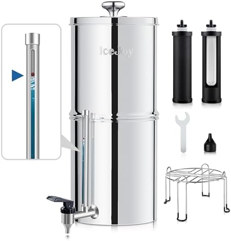 IceJoy Ultra-Filtration Gravity Water Filter System, Stainless Steel