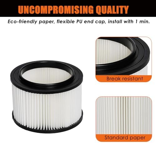 VFCF Replacement Washable Filter fits Vacmaster 4 Gallon - Field & Pure