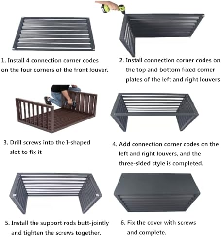 Pool pump covers for outside units, mini split covers for outside units, aluminum outdoor garden air conditioner cover, sturdy and durable, noise-proof, suitable for gardens, balconies, walls ( Color - Field & Pure