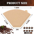 100 Count Coffee Filters #4, Premium Cone Coffee Filters 8-12 cup, Unbleached Natural Paper, Disposable Coffee Filters 4 Cone Paper for Pour Over and Drip Coffee Maker