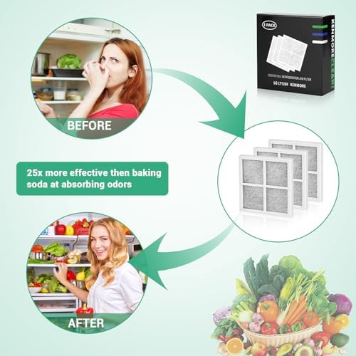 Barkior 6-Pack Refrigerator Air Filter Replacement for LG LT120F &