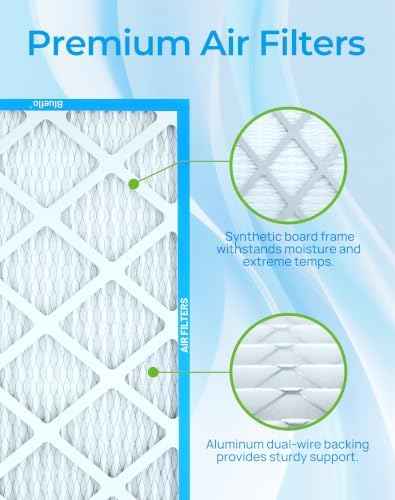 16x25x1 Air Filter MERV 8 (6 Pack) Electrostatic Pleated HVAC AC Furnace Filters Replacement