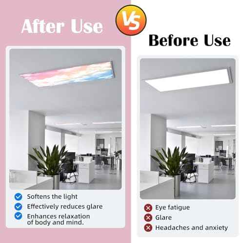 ANGSYLTH 2 Pcs Fluorescent Light Covers, 4x2 Feet Covers for Ceiling Lights