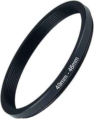 49mm to 46mm Step Up Ring Filter Adapter Black Metal Step up Adapter Rings Compatible with All Brand UV CPL ND Camera Lens Filter Step Down Ring (49mm-46mm)