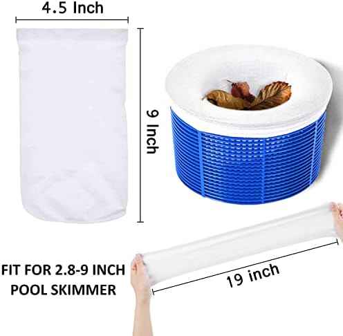 100 Pack Pool Skimmer Socks, Pool Filter Socks Works Perfect with Pool Skimmer for Inground and Above Ground Pool Skimmer Basket/ Hot Tub Filter, Ultra Fine Mesh Socks Filter Debris and Leaves