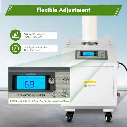 3kg/H Ultrasonic Industrial Agricultural Humidifer Commercial Large Volume Automatic Mist Cooling Sprayer Airflow for Warehouse Greenhouse Garden 160M³/H