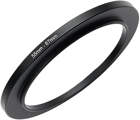 55mm to 67mm Step-up Adapter Rings Filter Adapter Black Metal Step Down Filter Ring Adapter Compatible with All Brand UV CPL ND Camera Lens Filter Stepping Rings (55mm-67mm) - Field & Pure