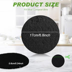 Charcoal Filters for Compost Bucket Activated Charcoal Filter for Countertop Bin Pail Replacement Filters Round 6.8 Inch 4 Pack - Field & Pure