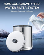 CO-Z Gravity Fed Water Filter System, Stainless Steel Gravity Water