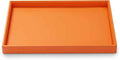Oirlv Luxury Orange Leather Jewelry Tray Stackable Flat Jewelry Drawer