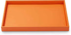 Oirlv Luxury Orange Leather Jewelry Tray Stackable Flat Jewelry Drawer